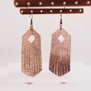 Rose gold fringe earrings